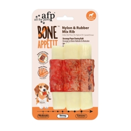 AFP Bone Appetit - Nylon & Rubber Mix Rib - Bacon Flavor Trakteer uw hond op lekkere ribbetjes met bacon-smaak