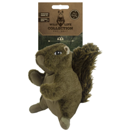 Wild Life collectie bestaat uit unieke natuurgetrouwe pluche speeltjes voor je hond. Het speeltje heeft een flostouw en een pieper.