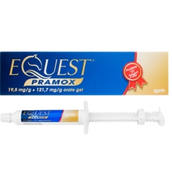 Equest Pramox Gel voor oraal gebruik ter bestrijding van worminfecties en horzels.