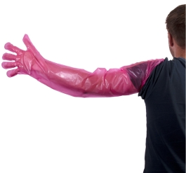 Wegwerphandschoenen Vet Roze