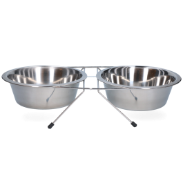 Voer en drinkbak RVS met standaard 1,75ltr Ø 21cm