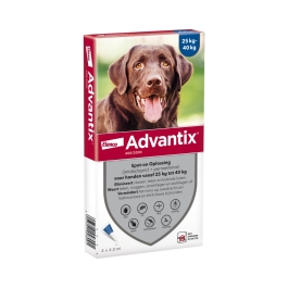 Advantix vlooien- en tekenpipet voor honden Elimineert vlooien, teken en bijtende luizen.