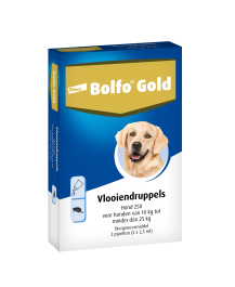 Bolfo Gold Vlooiendruppels Hond 10 tot 25 kg - 250 mg - 2 pipetten