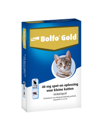 Bolfo Gold Vlooiendruppels Kat Tot 4 kg - 40 mg - 4 pipetten