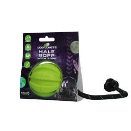 Dog Comets Ball Hale-Bopp Groen met touw
