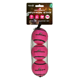 Dog comets Neutron Star Tennis ball with squeaker M Pink 3pcs