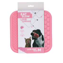 Eat Slow Live Longer Lick Mat Duo M Pink