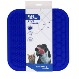 Eat Slow Live Longer Lick Mat Duo L Blue
