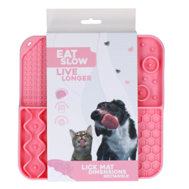 Eat Slow Live Longer Lick Mat Dimensions Rectangle Pink