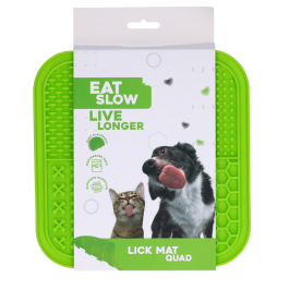 Eat Slow Live Longer Lick Mat QuadGreen