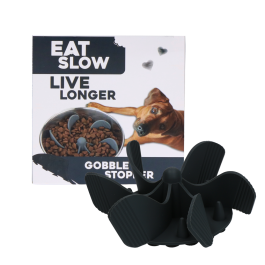Eat Slow Live Longer Lick Mat Gobble Stopper Grey