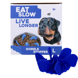 Eat Slow Live Longer Gobble Stopper Blauw L