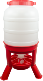 Pluimvee voertoren 40 liter rood hopper op pootjes
