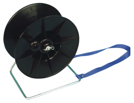 Haspel voor lint en draad met draagriem