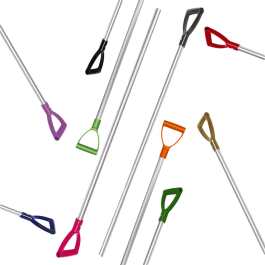 Mestvork steel alum. 115 cm blauw handvat