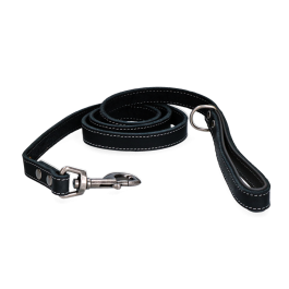 Spotted! Pro Leren Hondenlijn Zwart 1,8x130cm