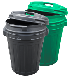 Voerton met draaisluiting 70 liter Black