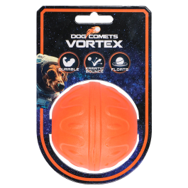 De Dog Comets Vortex bal is ontwikkeld voor honden die geen genoeg krijgen van actief speelplezier. Het is drijvend een heeft onvoorspelbare stuiter