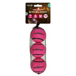 Hundekometen Starlight Tennisball M Rosa 3tlg.