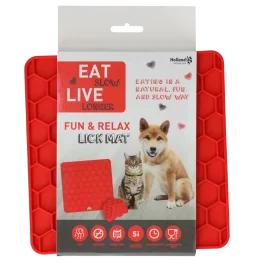Eat Slow Live Longer Lick Mat Honeycomb Rood