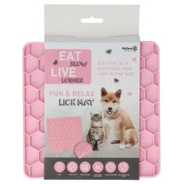 Eat Slow Live Longer Lick Mat Honeycomb Roze