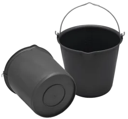 Emmer 15 l met schenktuit zwart
