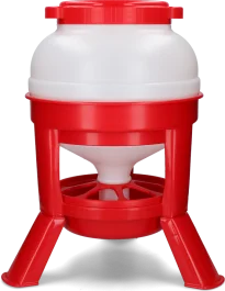 Pluimvee voertoren 20 l rood hopper op pootjes