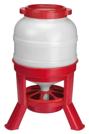 Pluimvee voertoren 30 l rood hopper op pootjes