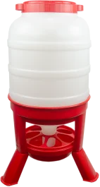 Pluimvee voertoren 40 liter rood hopper op pootjes