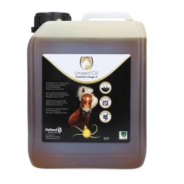 Linseed Oil ter ondersteuning van spijsverteringsstelsel en darmwerking van paarden. Lijnzaadolie in Jerrycan bevat een hoog gehalte aan omega-3 vetzuren.