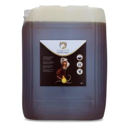 Linseed Oil ter ondersteuning van spijsverteringsstelsel en darmwerking van paarden. Lijnzaadolie bevat een hoog gehalte aan omega-3 vetzuren.