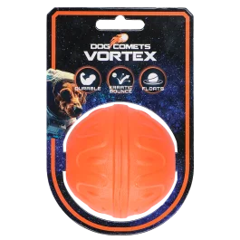 De Dog Comets Vortex bal is ontwikkeld voor honden die geen genoeg krijgen van actief speelplezier. Het is drijvend een heeft onvoorspelbare stuiter